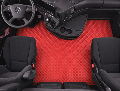 Tapis sol cuir éco - cuir, rouge