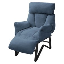 Fauteuil relax bleu en lin