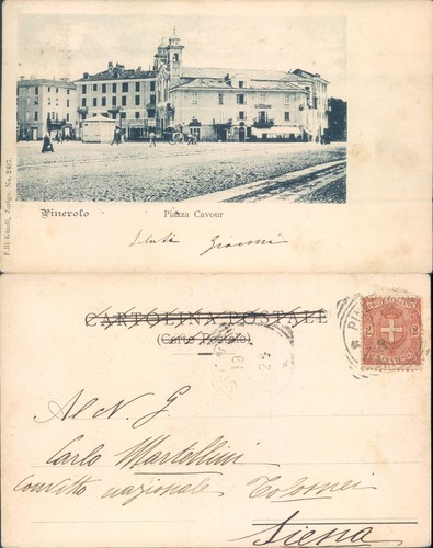 Pinerolo 1906 place animée - pinerolo, 1906,