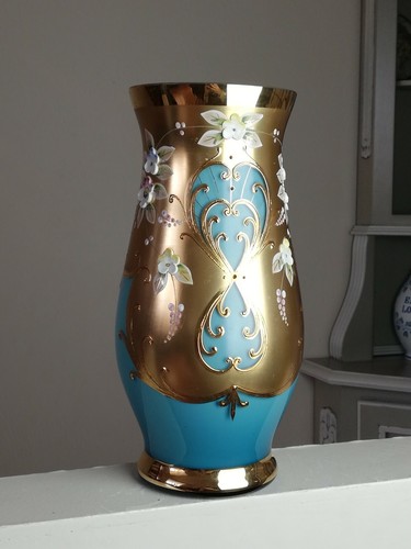 Vase opaline bleu cristal - vase,