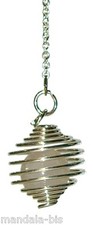 Silver Spiral Pendulum Rose Quartz Ball (Vision, Divination)