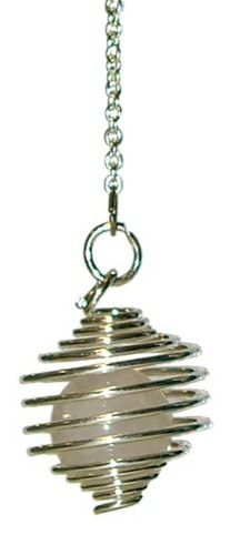 Pendule spirale argentée - pendule,