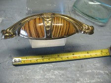  DECO  DRAWER  PULL (1 ) FAUX BOIS GOLD TONE STEEL 5 & 1/4' 5 AVAILABLE '