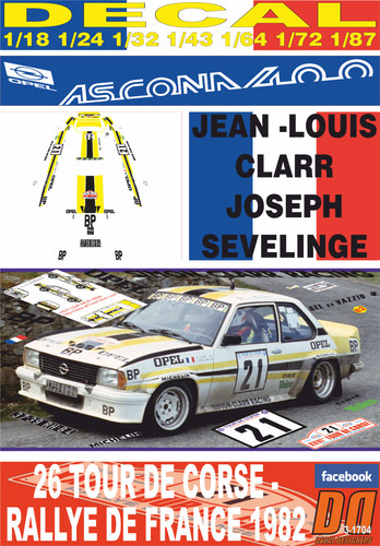 Decal opel ascona 400 l - 400, j-l