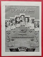 Publicité de presse 1937 Bijoux BURMA avec Photos ARTISTES  et Cuisinière AGA