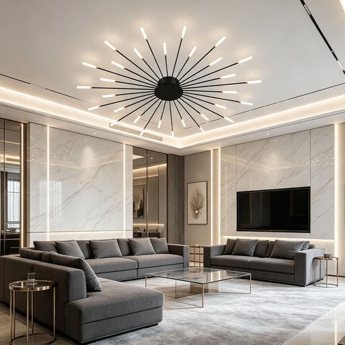 Plafonnier led design 128cm - plafonnier,