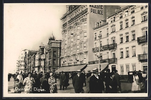 Cpa ostende digue restaurant - digue,,
