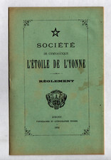 JOIGNY (89) Société GYMNASTIQUE & MILITAR "L'ETOILE DE L'YONNE" booklet in 1892