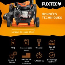 Tondeuse thermique autotractée FX-RM5196esPro E-Start vitesse réglable 196cm3