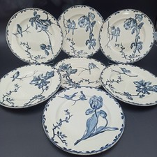 CHOISY-LE-ROI HB - 7 EARTHENWARE DESSERT PLATES OXFORD Terre De Fer model 