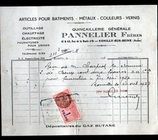 ROMILLY-sur-SEINE(10) OUTILLAGE CHAUFFAGE & METAUX "PANNELIER Freres" en 1937