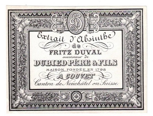 Ancienne étiquette absinthe - étiquette,