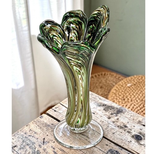Vintage art glass vase - vintage,