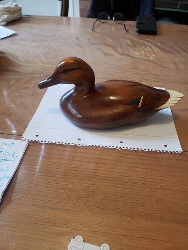 Canard sculpté bois colvert - canard,