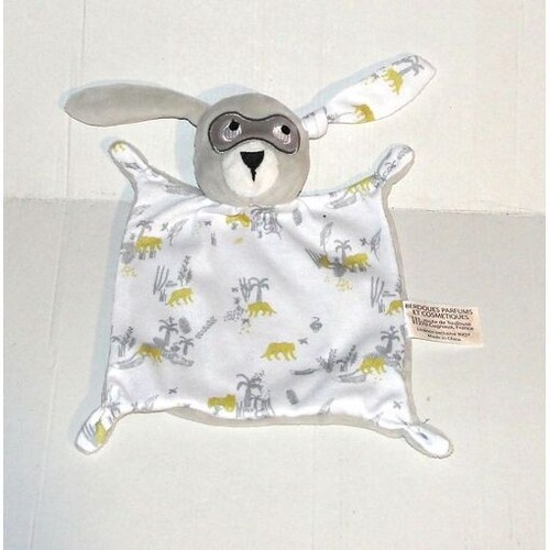 Doudou plat lapin masqué ikks - doudou,