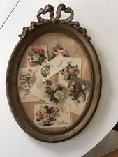 ANCIEN CADRE OVALE EN BOIS ET STUC DECOR NOEUDS