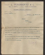 VERCELLI (ITALY) AGRICULTURAL & INDUSTRIAL MACHINES ""L. TESSAROTTO & Cie"" in 1908
