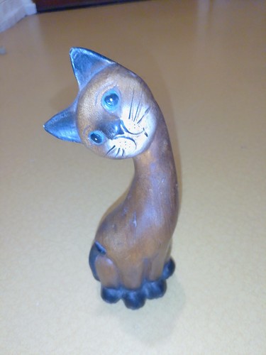 Statuette chat bois - chat,