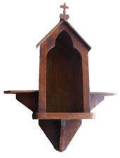 Alcove meuble étagère mural église pour sculpture vierge etc en bois 19eme