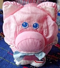 HB/ DOUDOU PELUCHE LITTLE TIKES COCHON ROSE BLEU VINTAGE style puffalump  TTBE