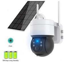 Caméra Extérieure Surveillance Wifi HD Sécurité Panneau Solaire Etanche Alarme