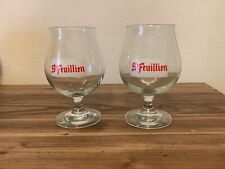 DUO DE VERRES A BIÈRE ST FEUILLIEN bandeau blanc