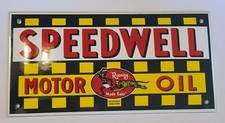 SPEEDWELL (GARAGE) PORCELAIN EMAILLE / ENAMEL SHIELD, SIGN, PLATE. RETRO