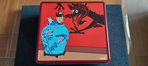 Boite tintin biscuit delacre - tintin,