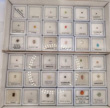 collection 36 gemstones diamond ruby sapphire meteorite jade emerald