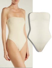 MARYSIA Adelaide Maillot Striped Reversible Swimsuit In Cream White S