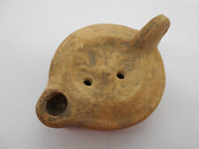 ANTIQUE ROMAN ERA MAN ON HORSEBACK TERRACOTTA OIL LAMP