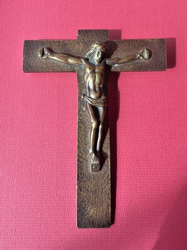 Crucifix mural bronze - mural,
