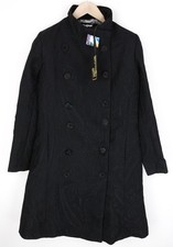 Manteau Desigual Innocense Femme ~38 Noir Laine Mélange Coton Double Devant