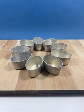 9 Antique Vintage Pure Aluminum Aspic Cake Molds Turned Plain