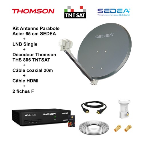 Kit parabole 65cm lnb single - parabole,