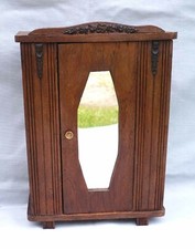 French Art Deco Doll House Armoire Wardrobe Mirrored Door 1940