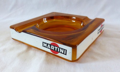 Cendrier martini verre ambré - cendrier,