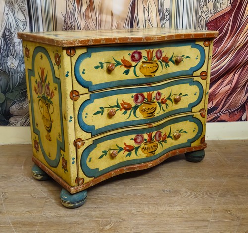 Commode peinte galbée style - galbée,