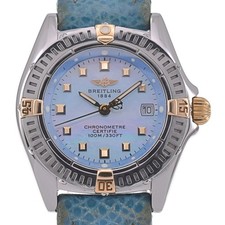 BREITLING Calistino B72345 Date Blue shell Dial Quartz Ladies Watch H#142445