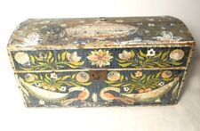 Norman wedding box box box painted wood birds garlands flowers 19th century