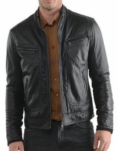 Blouson moto cuir - de,