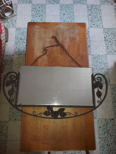 Ancien miroir fer forgé - ancien,