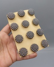 Lot Boutons Anciens Verre Noir