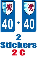 2-STICKERS-PLAQUE-AUTO-IMMATRICULATION-DEPARTEMENT-LOGO 40