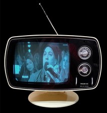 "Philco Ford" 1970's  Space Age Era TV B&W, Restored, Working Great + Bonus