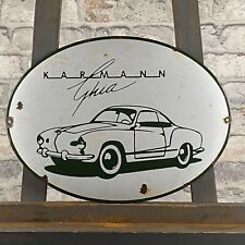Plaque émaillée KARMANN GHIA enseigne 15,7 x 11,8" (40 x 30 cm) garage ancien...