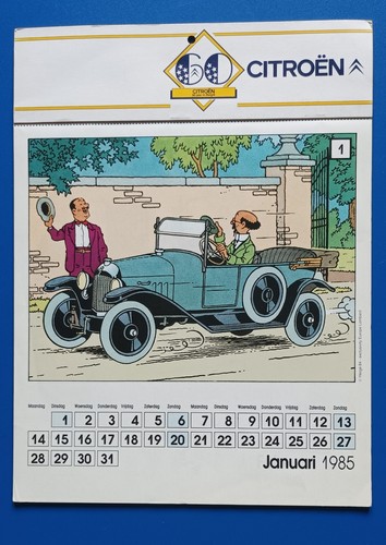 Calendrier tintin citroen - citroen, ttbe