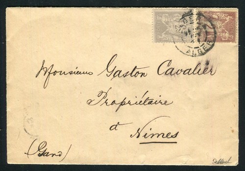 Rare lettre décorée alger - décorée, d'alger