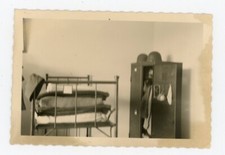 PHOTO, one bedroom bed barracks helmet wardrobe