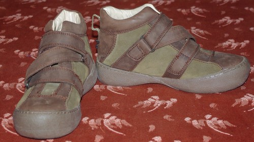 Botillon cuir kaki marron - kaki, et